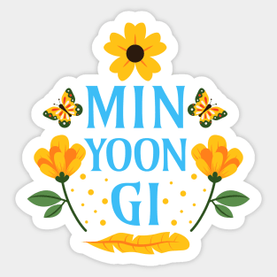 Min Yoongi - Floral Suga BTS Army - Min Yoon-gi Sticker